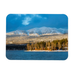 Days Last Light Shines On Ski Runs Of Whitefish Magnet