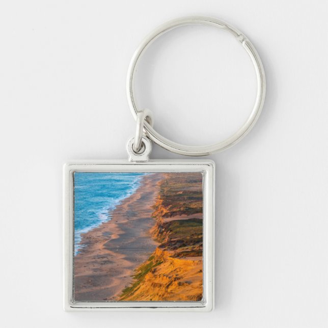 Days Last Light Strikes The Sandy Shore Of Point Keychain (Front)