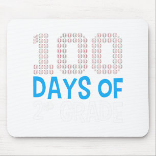 Days Of 2nd Grade Baseball Sport 100th Day Of Scho Mouse Pad