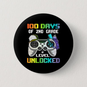 Days Of 2nd Grade Level Unlocked Gamer Video Games 2 Inch Round Button