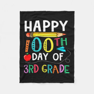 Days Of 3rd Grade - Happy 100th Day Of School Gift Fleece Blanket
