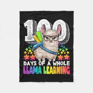 Days Of A Whole Llama Learning 100 Days Of School Fleece Blanket