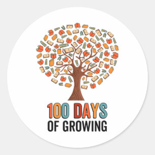 Days Of Growing Teacher Kids 100th Day Of School R Classic Round Sticker