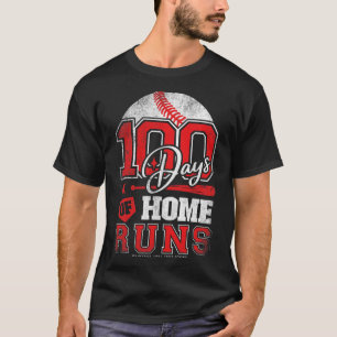 Days Of Home Runs Baseball Boys Kids 100th Day Of T-Shirt