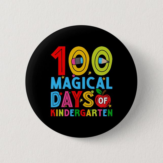 Days Of Kindergarten Happy 100th Day Of School  2 Inch Round Button (Front)
