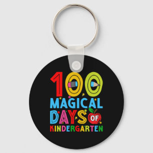 Days Of Kindergarten Happy 100th Day Of School Keychain