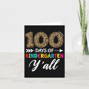 Days Of Kindergarten Y'all Teacher Student Leopard Card