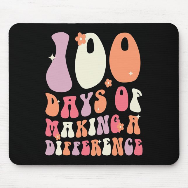 Days Of Making A Difference 100th Day Of School Te Mouse Pad (Front)