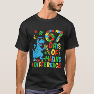 Days Of Making A Difference Dinosaur Autism Teache T-Shirt