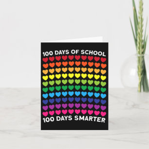 Days Of School 100 Days Smarter Heart Love Boy Gir Card