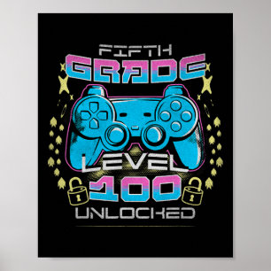 Days Of School 5th Grade Level Unlocked Video Game Poster