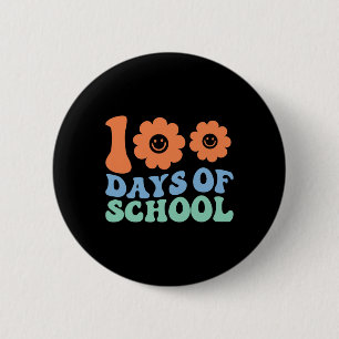 Days Of School 70s Retro Groovy Teacher Student 2 Inch Round Button