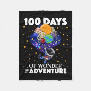 Days Of School Astronaut Space Boys Kids 100th Day Fleece Blanket