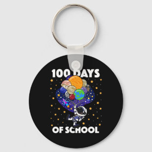 Days Of School Astronaut Space Boys Kids 100th Day Keychain