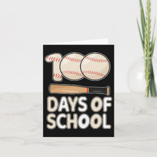Days Of School Baseball For Kids Student 100th Day Card
