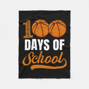 Days Of School Basketball Player Boy Girl Fleece Blanket