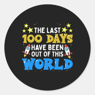 Days Of School Boys Outer Space Astronaut Rocket S Classic Round Sticker