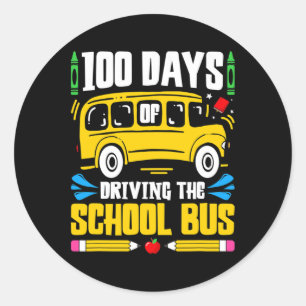 Days Of School Bus Driving  Classic Round Sticker