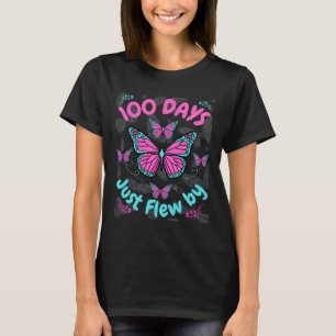 Days Of School Butterfly Girls 100 Days Just Flew T-Shirt