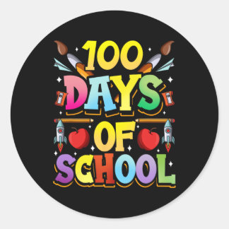 Days Of School Cute Team Sweet Sayings Classic Round Sticker