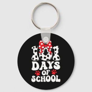 Days Of School Dalmatian Dog 100 Days Smarter Boys Keychain