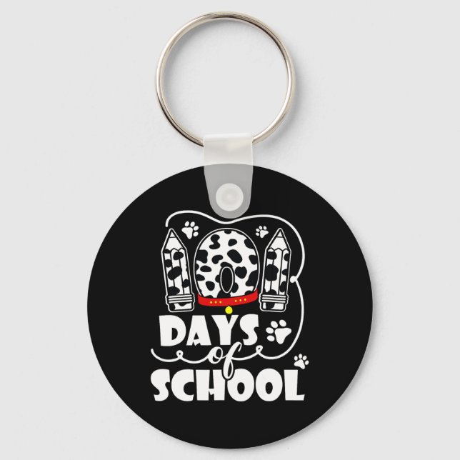 Days Of School Dalmatian Dog 100 Days Smarter Boys Keychain (Front)