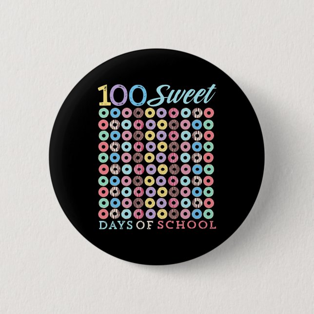 Days Of School Doughnut Cute 100th Day Of School S 2 Inch Round Button (Front)