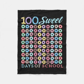 Days Of School Doughnut Cute 100th Day Of School S Fleece Blanket