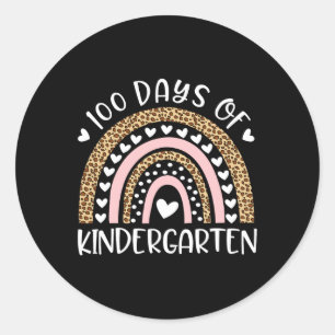 Days Of School For Kindergarten Teacher Rainbow Le Classic Round Sticker