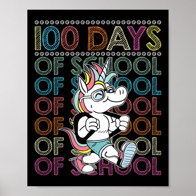 Days Of School Happy 100th Day  Poster (Front)