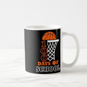 Days Of School Kids Basketball 100th Day Of School Coffee Mug
