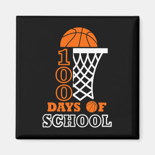 Days Of School Kids Basketball 100th Day Of School Magnet