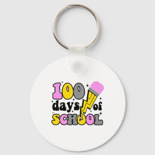 Days Of School Lightning Bolt Pencil Teacher 100th Keychain