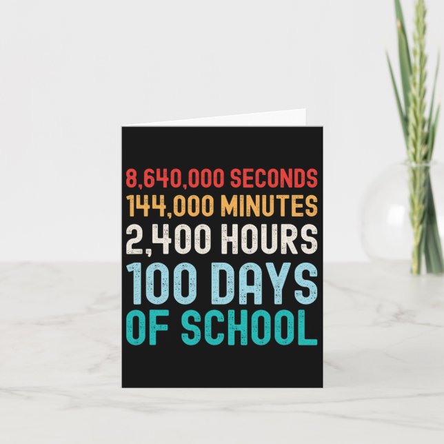 Days Of School Math  Card (Front)