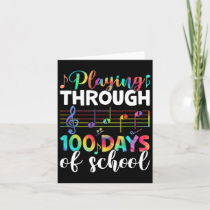 Days Of School Music Teacher Student Gifts 100th D Card