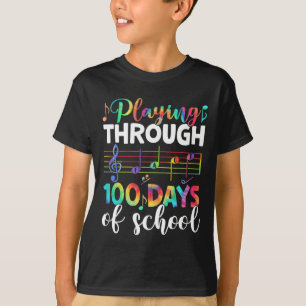 Days Of School Music Teacher Student Gifts 100th D T-Shirt