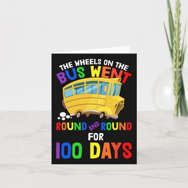 Days Of School Nursery Rhymes Wheels On The Bus St Card (Front)