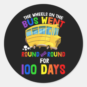 Days Of School Nursery Rhymes Wheels On The Bus St Classic Round Sticker