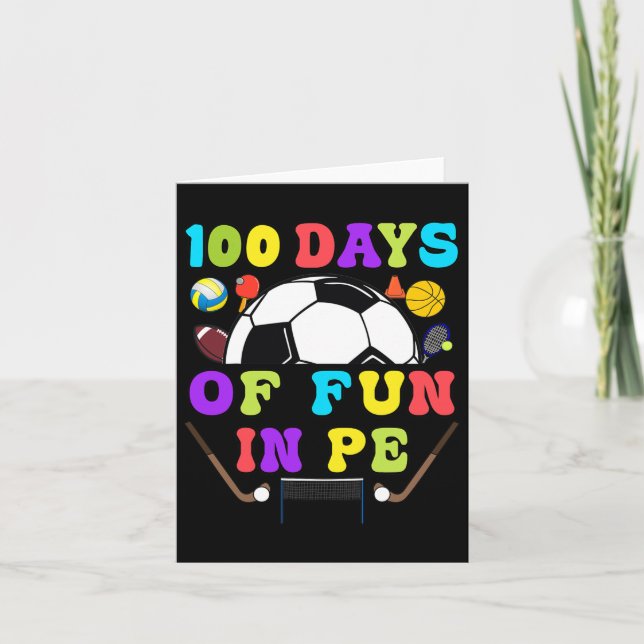 Days Of School Pe Teacher Gym Coach Phys Ed Teache Card (Front)