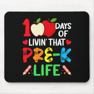 Days Of School Pre-k Life Teacher Student Mouse Pad
