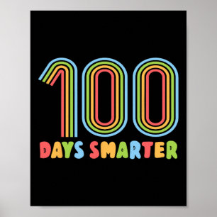 Days Of School Rainbow 100 Days Smarter Teacher Ki Poster