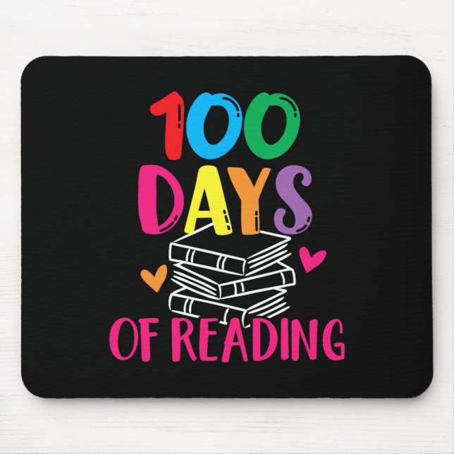 Days Of School Reading English Teacher Books Stack Mouse Pad (Front)