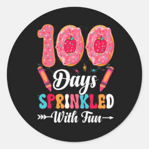 Days Of School Sprinkled With Fun Cute Cupcake Stu Classic Round Sticker
