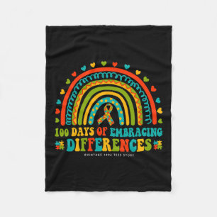 Days Of School Teacher Autism Iep Embrace Differen Fleece Blanket