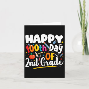 Days Of School Teacher Gift 100th Day Of 2nd Grade Card