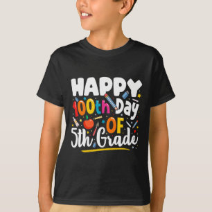 Days Of School Teacher Gift 100th Day Of 5th Grade T-Shirt