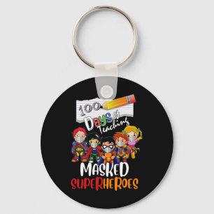 Days Of Teaching Masked Superheroes Teacher Life G Keychain