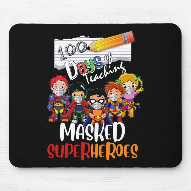 Days Of Teaching Masked Superheroes Teacher Life G Mouse Pad (Front)