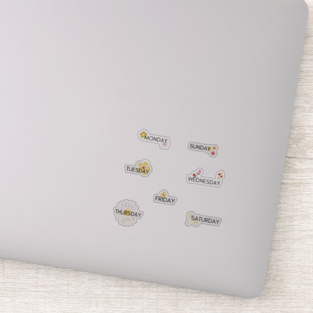 Days of the Week Planner Sticker Flower (Detail)