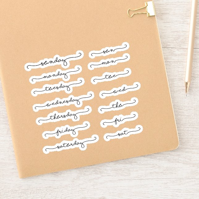 Days of the week planner sticker sheet (Notebook)